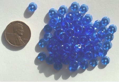 100 2x6mm Transparent Sapphire Rondelle Beads