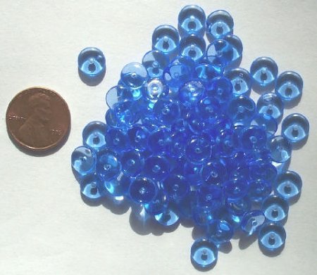 50 3x8mm Light Sapphire Rondelle Beads