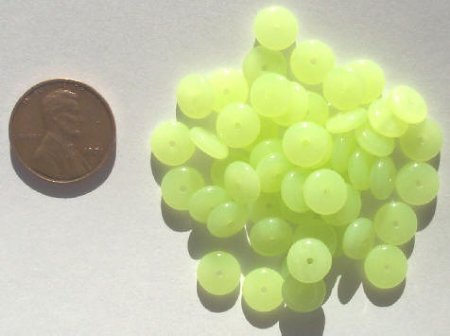 50 3x8mm Glow Yellow Rondelle Beads