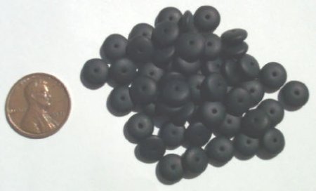 50 3x8mm Matte Black Rondelle Beads