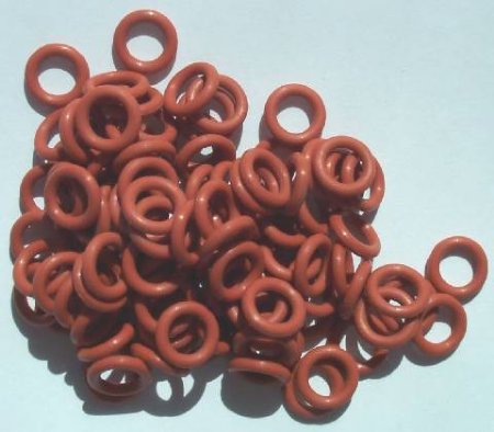 100 10mm Copper Rust Rubber Rings