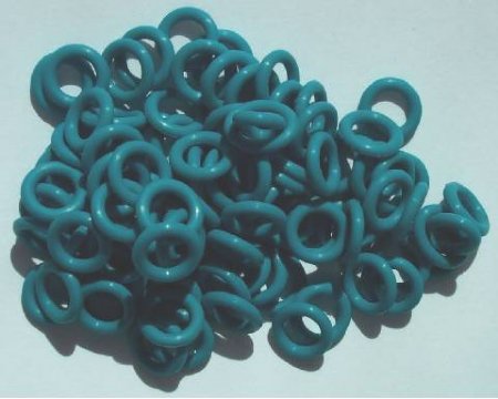 100 10mm Dark Turquoise Rubber Rings