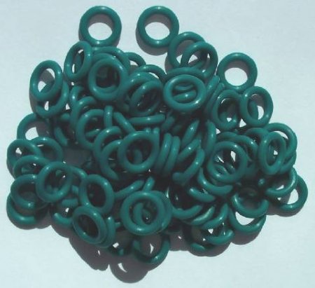 100 10mm Medium Green Rubber Rings