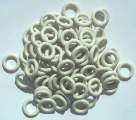 100 10mm White Rubber Rings