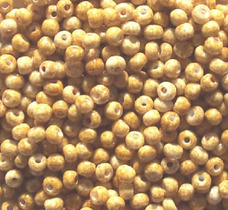 50g 6/0 Opaque White Picasso Seed Beads
