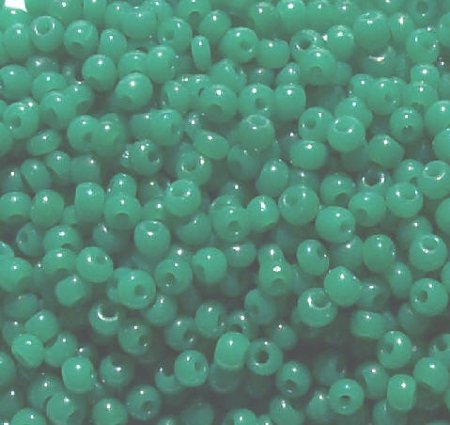 50g 6/0 Milky Green Opal Seed Beads