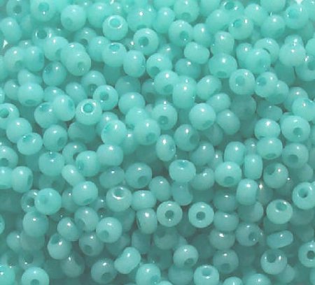 50g 6/0 Milky Light Turquoise Opal Seed Beads