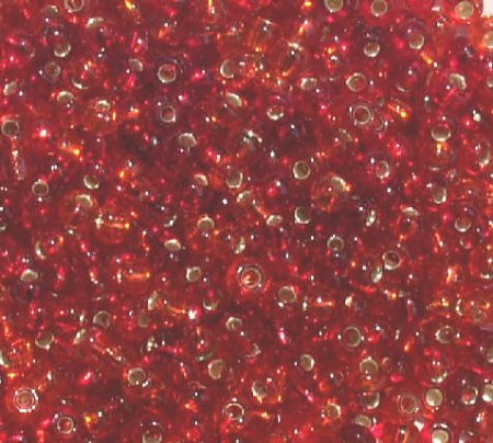 50g 6/0 Silver Lined Red Multi Mix