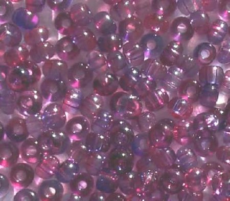 50g 6/0 Transparent Tri-Mix Crystal Fuchsia Purple