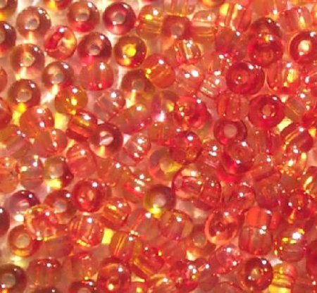 50g 6/0 Transparent Crystal Orange Cherry
