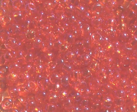 50g 6/0 Transparent Iris Orange Seed Beads