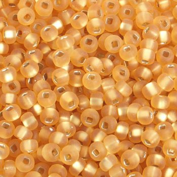 50g 6/0 Silver Lined Matte Golden Topaz Seed Beads
