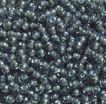 50g 6/0 White Lined Grey Seed Beads