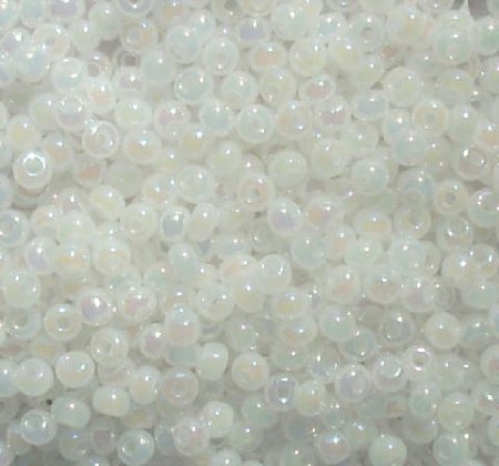 50g 6/0 Milky White Opal Iris Seed Beads