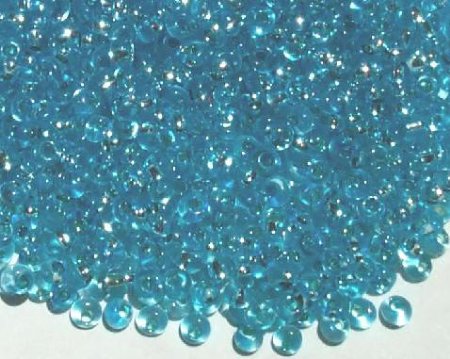 25g 8/0 Silver Lined Aqua Fringe Drops