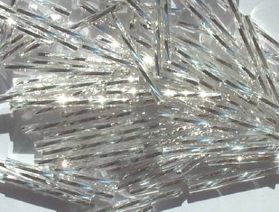 25g 30mm Silver Lined Crystal Twisted Bugles