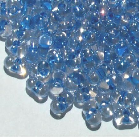 25 grams of 3x7mm Blue Lined Crystal Lustre Farfalle Seed Beads