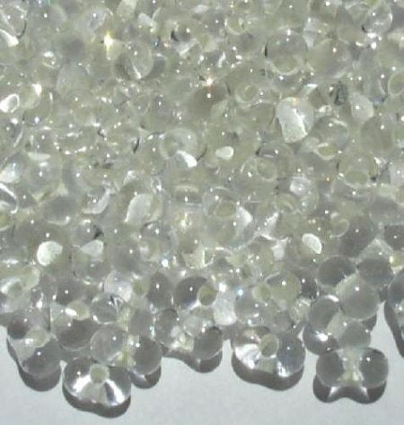 25 grams of 3x7mm Glow Lined Crystal Farfalle Seed Beads