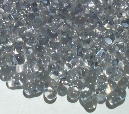 25 grams of 3x7mm Grey Lined Crystal Farfalle Seed Beads