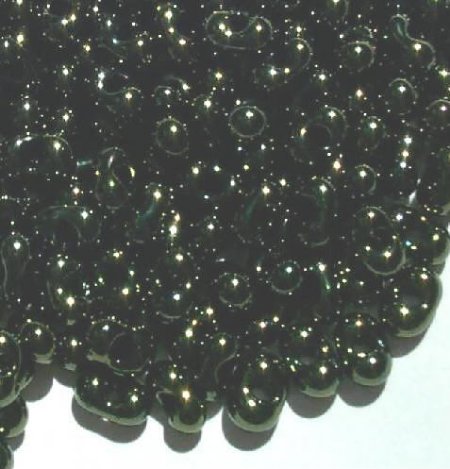 25 grams of 3x7mm Metallic Dark Olive Farfalle Seed Beads