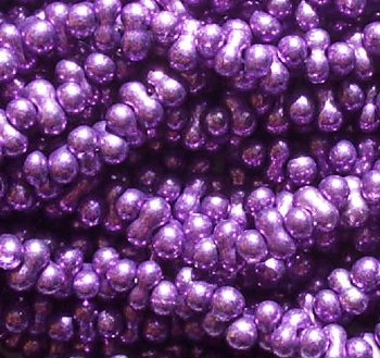 25 grams of 3x7mm Metallic Purple Farfalle Seed Beads