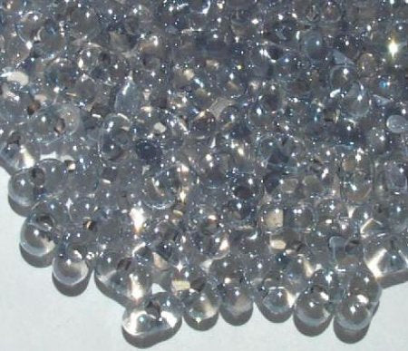 25 grams of 3x7mm Grey Lined Crystal Lustre Farfalle Seed Beads