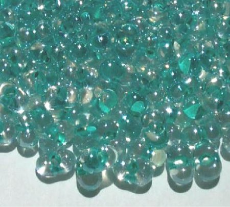 25 grams of 3x7mm Teal Lined Crystal Lustre Farfalle Seed Beads