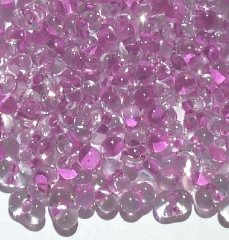 25 grams of 3x7mm Violet Lined Crystal Farfalle Seed Beads