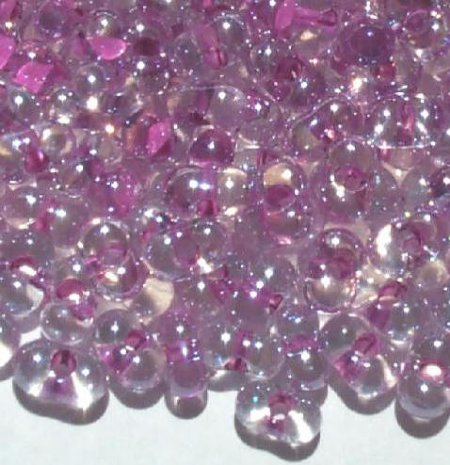 25 grams of 3x7mm Violet Lined Crystal Lustre Farfalle Seed Beads