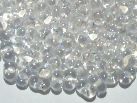 25 grams of 3x7mm White Lined Crystal Lustre Farfalle Seed Beads
