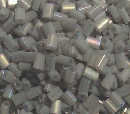 50g 5x4x2mm Milky Iris Grey Tile Beads