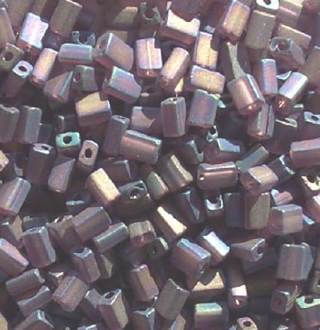 50g 5x4x2mm Transparent Matte Iris Amethyst Tile Beads