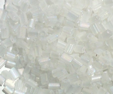 50g 5x4x2mm Transparent Matte Iris Crystal Tile Beads