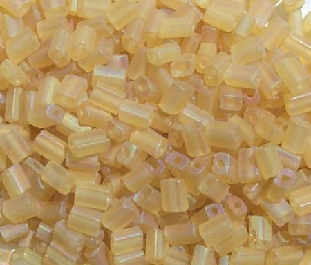 50g 5x4x2mm Transparent Matte Light Topaz AB Tile Beads