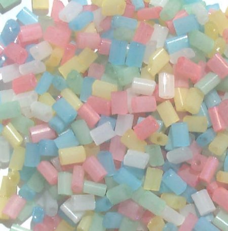 50g 5x4x2mm Milky Mix Tile Beads