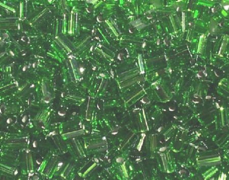 50g 5x4x2mm Green Silver Lined Tile Beads