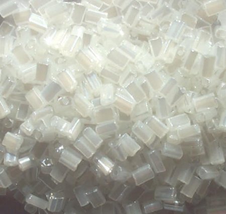 50g 5x4x2mm White Pearl Lustre Tile Beads