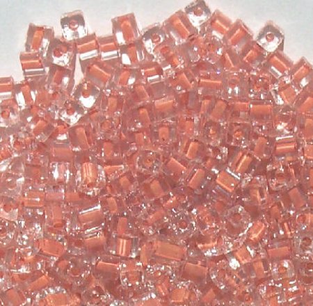 50g 3x3mm Crystal Lined Light Orange Tiny Cubes