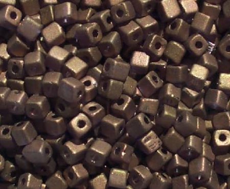 50g 3x3mm Matte Amethyst Bronze Lustre Tiny Cubes
