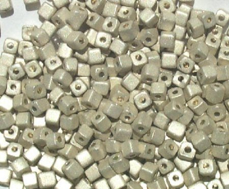 50g 3x3mm Matte Silver Tiny Cubes