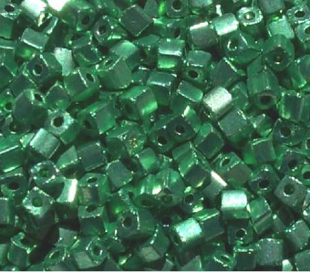 50g 3x3mm Metallic Green Tiny Cubes
