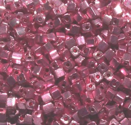 50g 3x3mm Metallic Pink Tiny Cubes