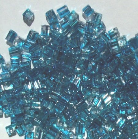 50g 4x3mm Crystal Aqua Montana Tiny Cubes