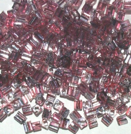 50g 4x3mm Crystal Cranberry Montana Tiny Cubes