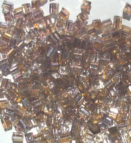 50g 4x3mm Crystal Topaz Purple Tiny Cubes