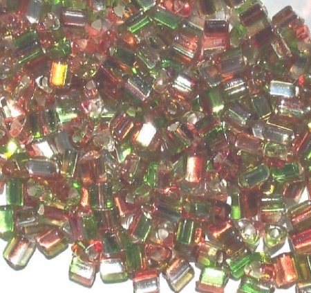 50g 5x4.5mm Silver Lined Lime Strawberry Triangles