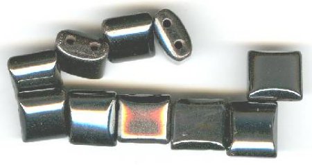10 10x11x6mm Two Hole Magnetic Hematite Puffed Square Spacers