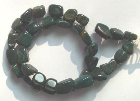 16 inch strand of 11x8mm Bloodstone Nuggets