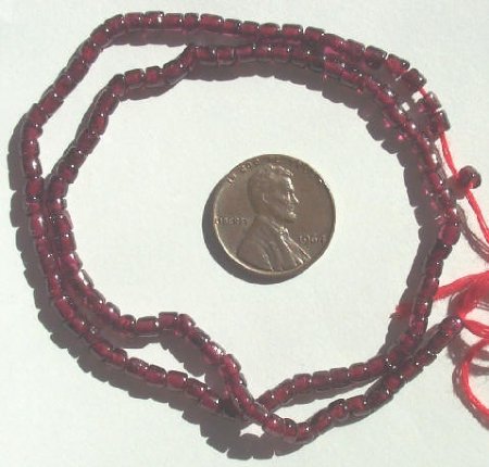 16 inch strand of 4mm Garnet Cylinders