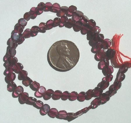 16 inch strand of 5x2mm Coin Garnet